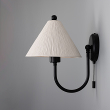 Mullan Lighting MLCMWL029PCMBKKNU - Tilia Ceramic Wall Light | Matt White | Matt Black | Knurl